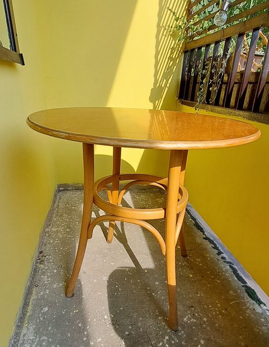 Stół retro PRL z litego drewna + 2 krzesła do renowacji