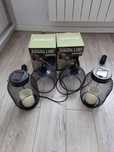 Zestaw metalowych lamp solarnych, czarne, retro
