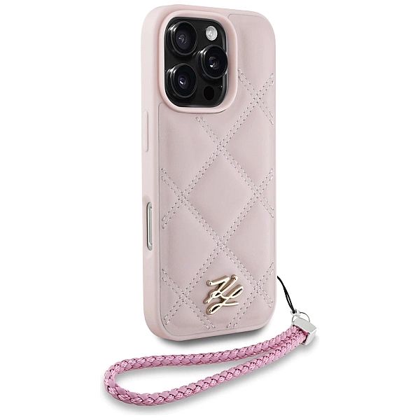 Etui Karl Lagerfeld Quilted Initial Logo & Chain Strap na iPhone 16 Pr