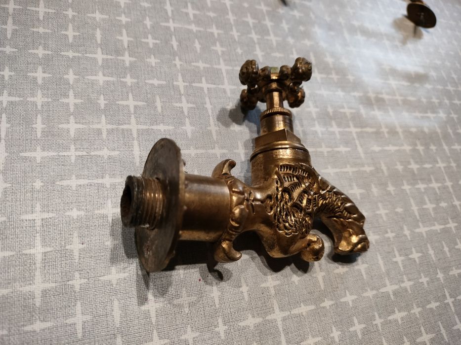 Mosiężny kran lew