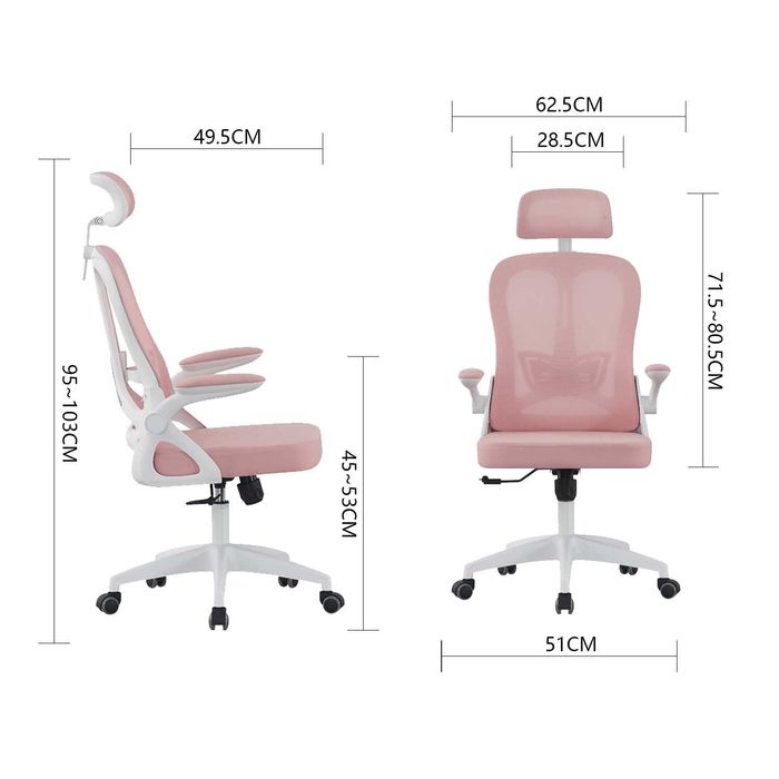 Fotel obrotowy HORSEKING RÓŻOWY ergonomiczny ms28 biurowy gamingowy