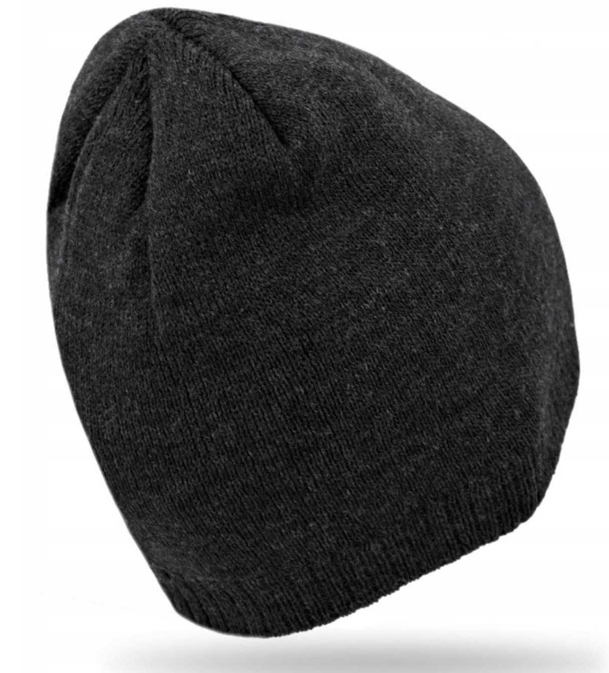 Czapka zimowa 4F beanie ciemny szary melanż szara na wiosnę ciepła