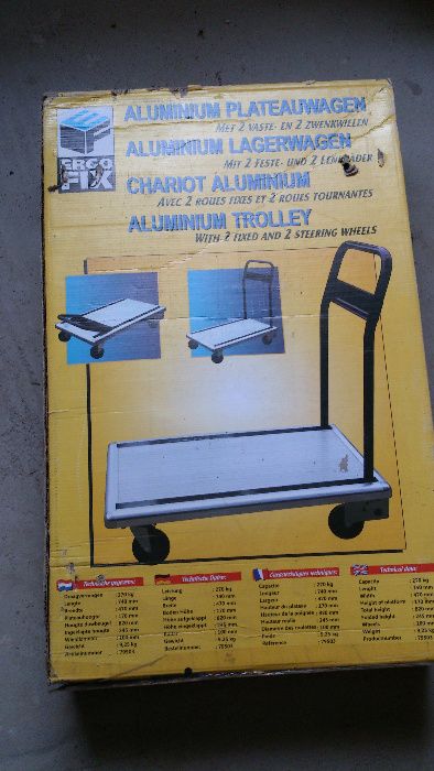 wózek aluminiowy nowy,na kółkach