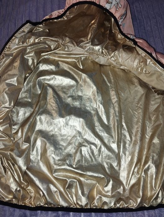 Двостороння  курточка для дівчинки і шапка