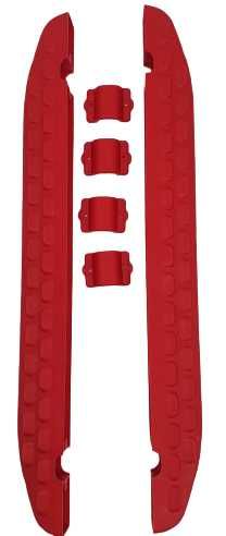 Sanka Metalowa Czerwona + Materac + Pchacz + Podnóżki Piccolino Adbor