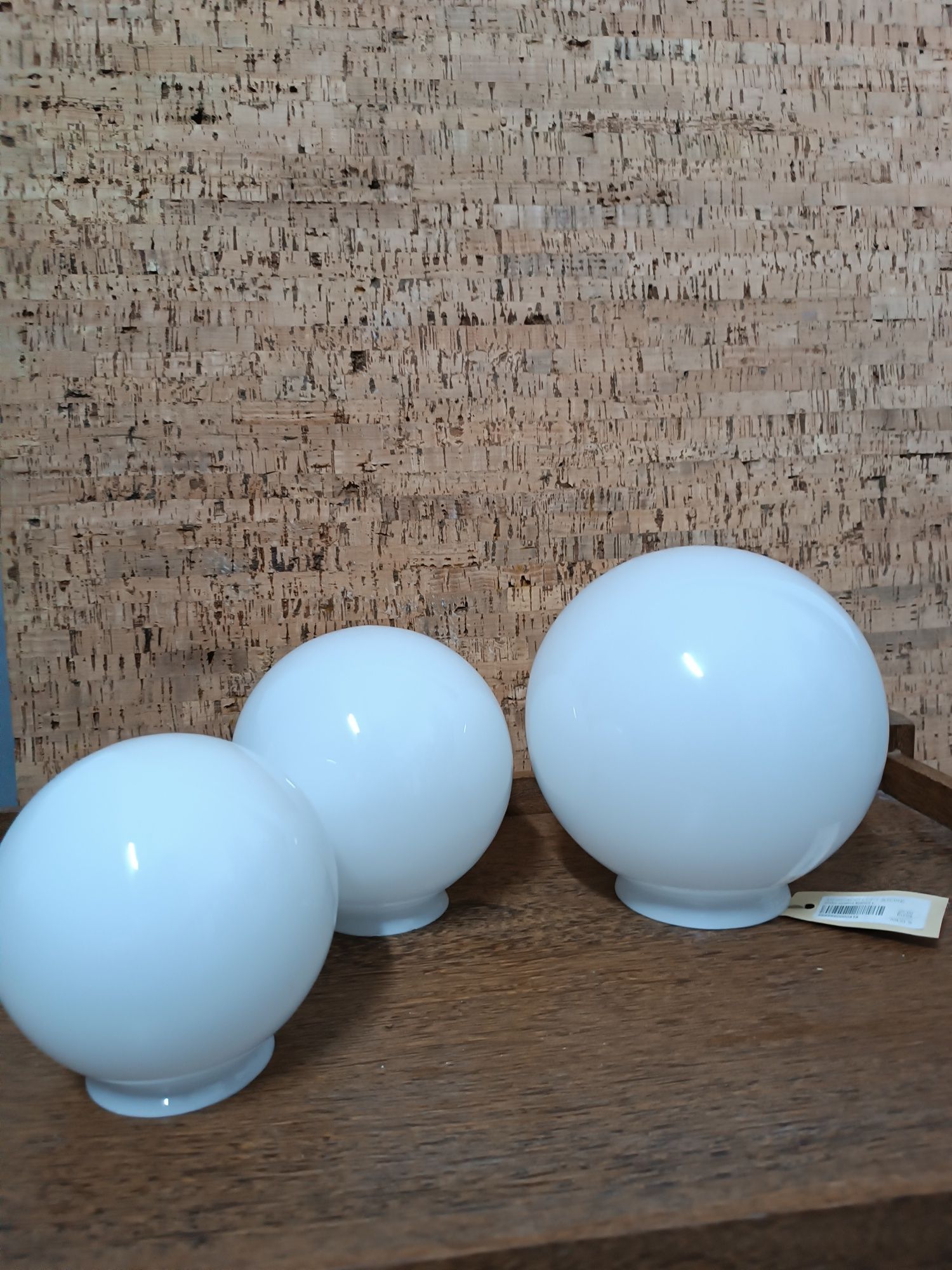 3x Globos opalino brancos