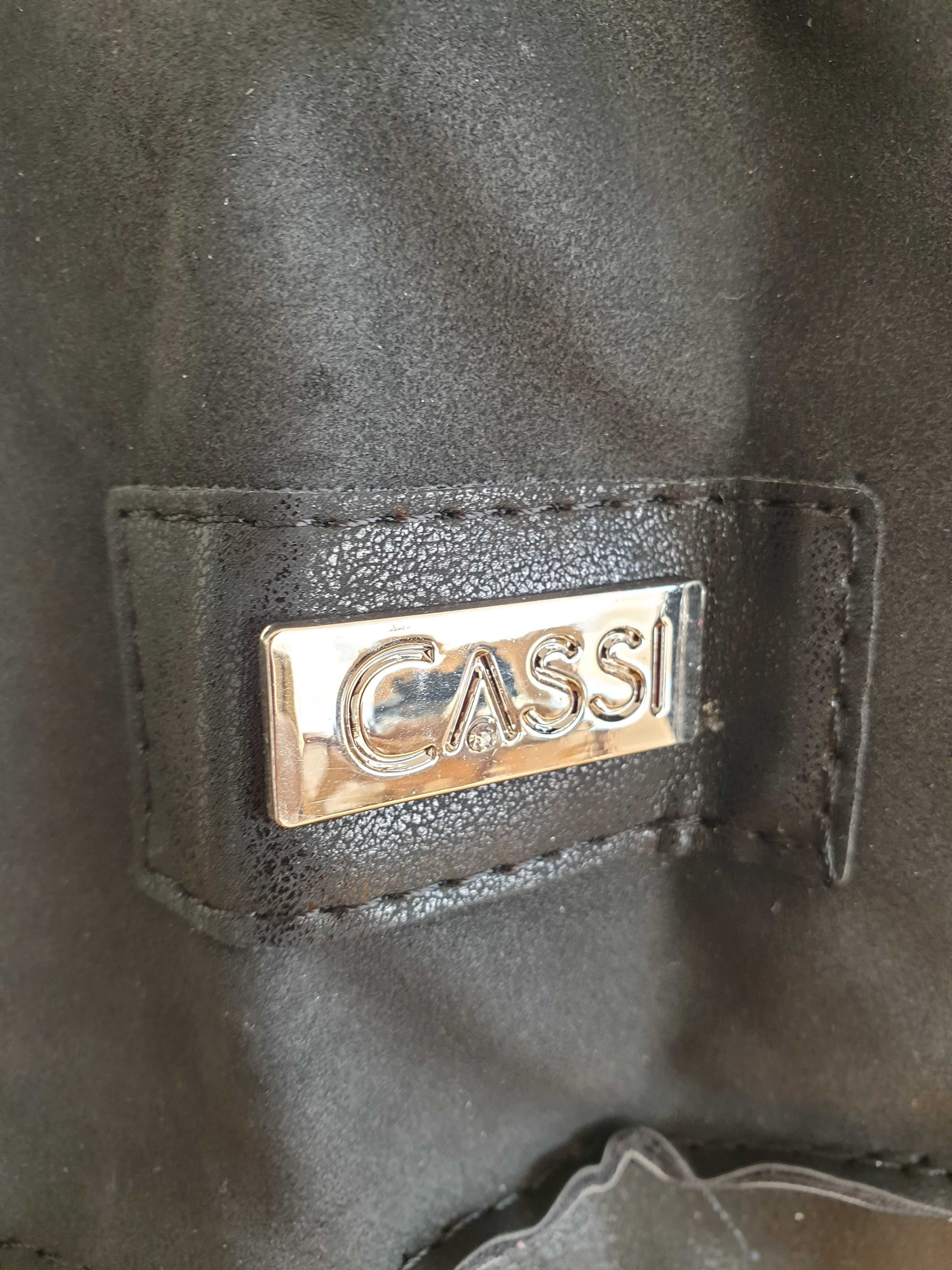 Torebka parciany pasek czarna bordo - Cassi