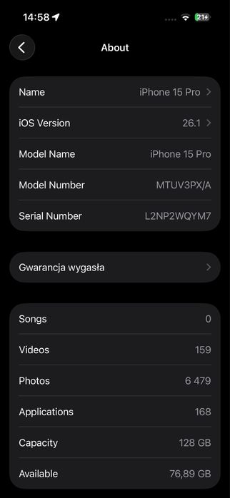 iPhone 15 Pro 128GB Black Titanium