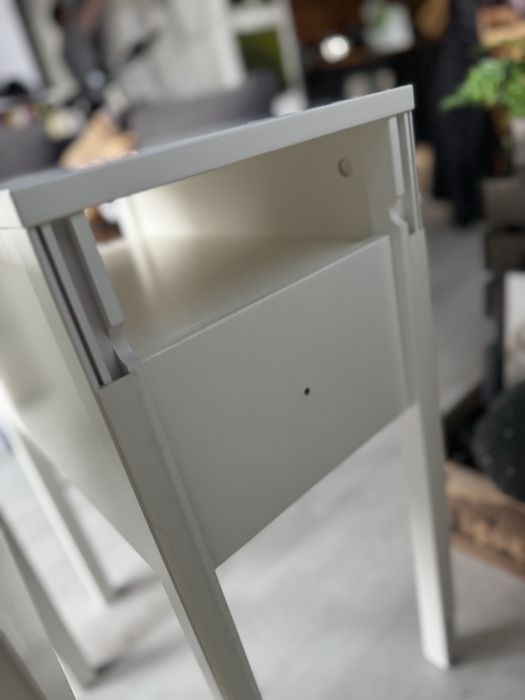 2x Szafka/stolik nocna wąska 30cm Ikea Nordli biała
