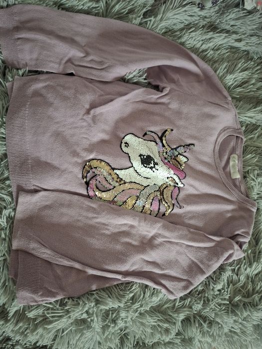 Sweter jednorożec, konik h&m roz. 122-128