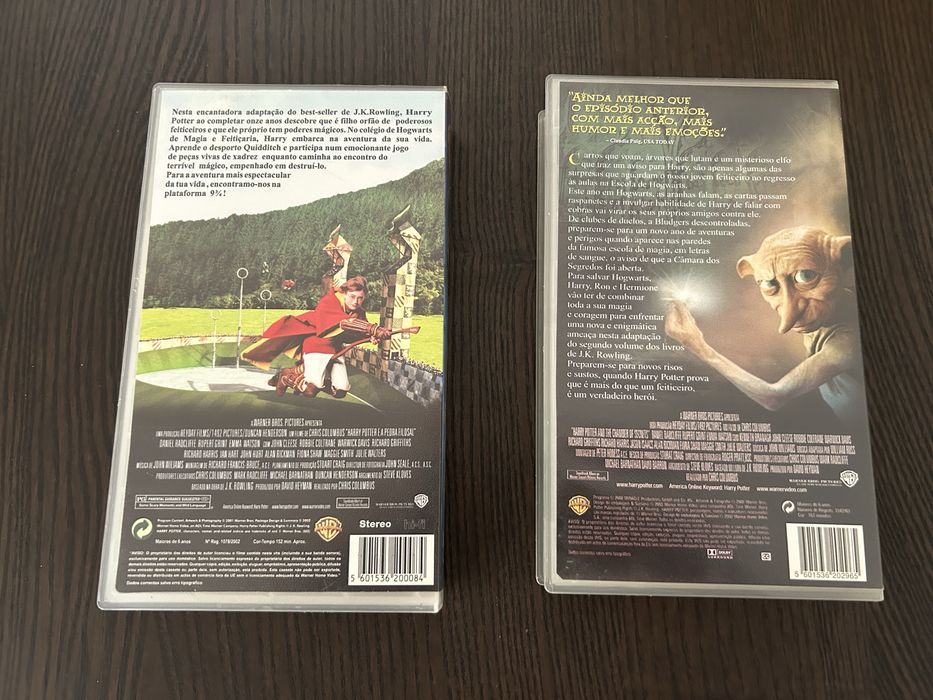 Cassetes Harry Potter 1 e 2 VHS