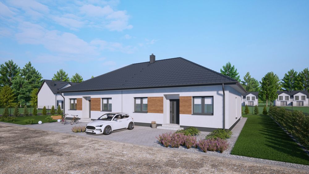 Dom parterowy w zabudowie bliźniaczej