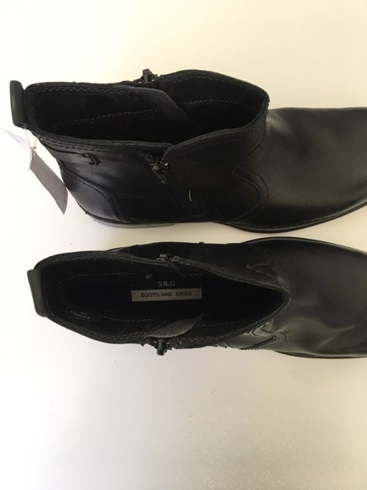 Nowe skórzane buty zimowe męskie