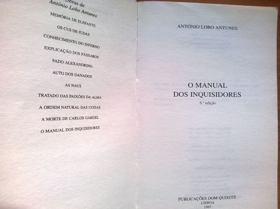 O Manual dos Inquisidores - António Lobo Antunes