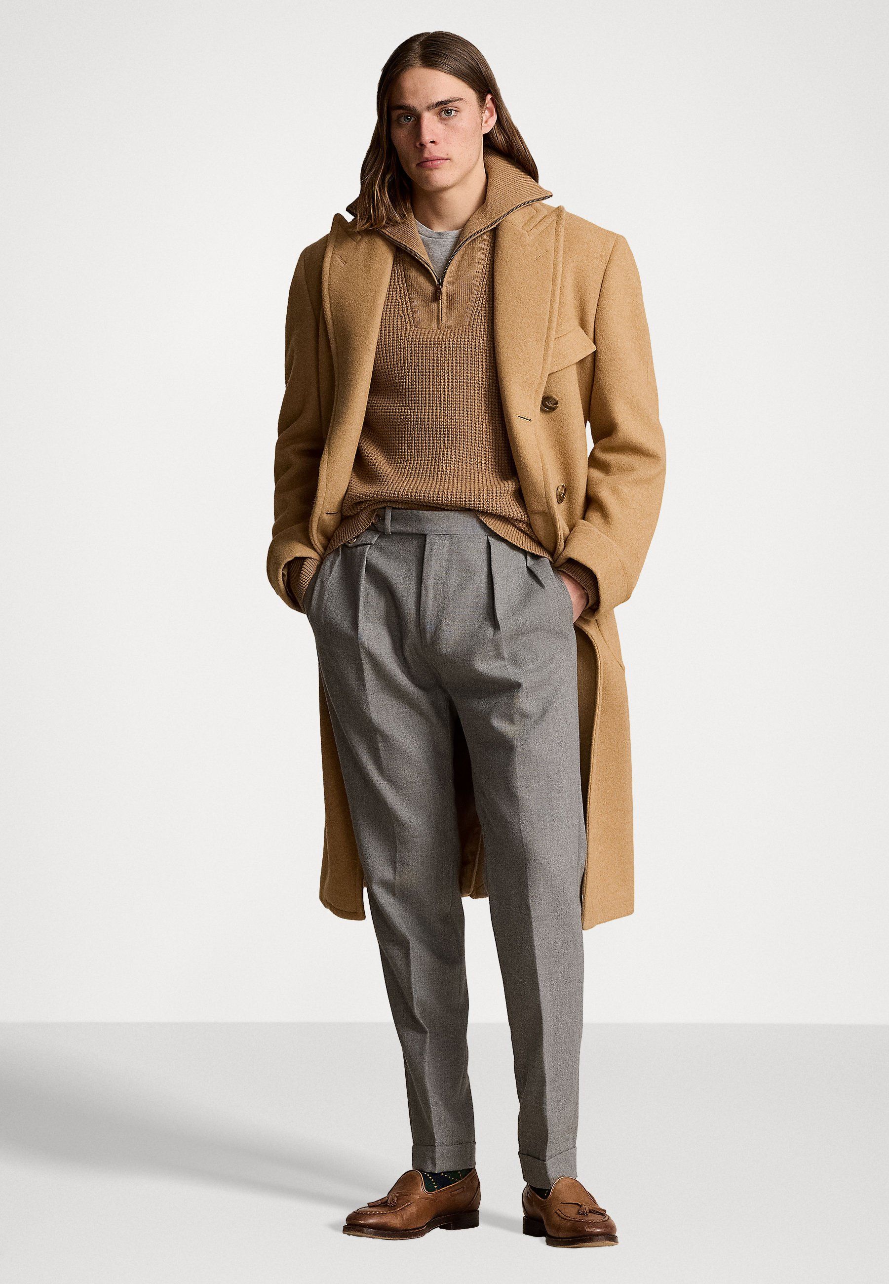 Sweter brązowy z wełną Polo Ralph Lauren M