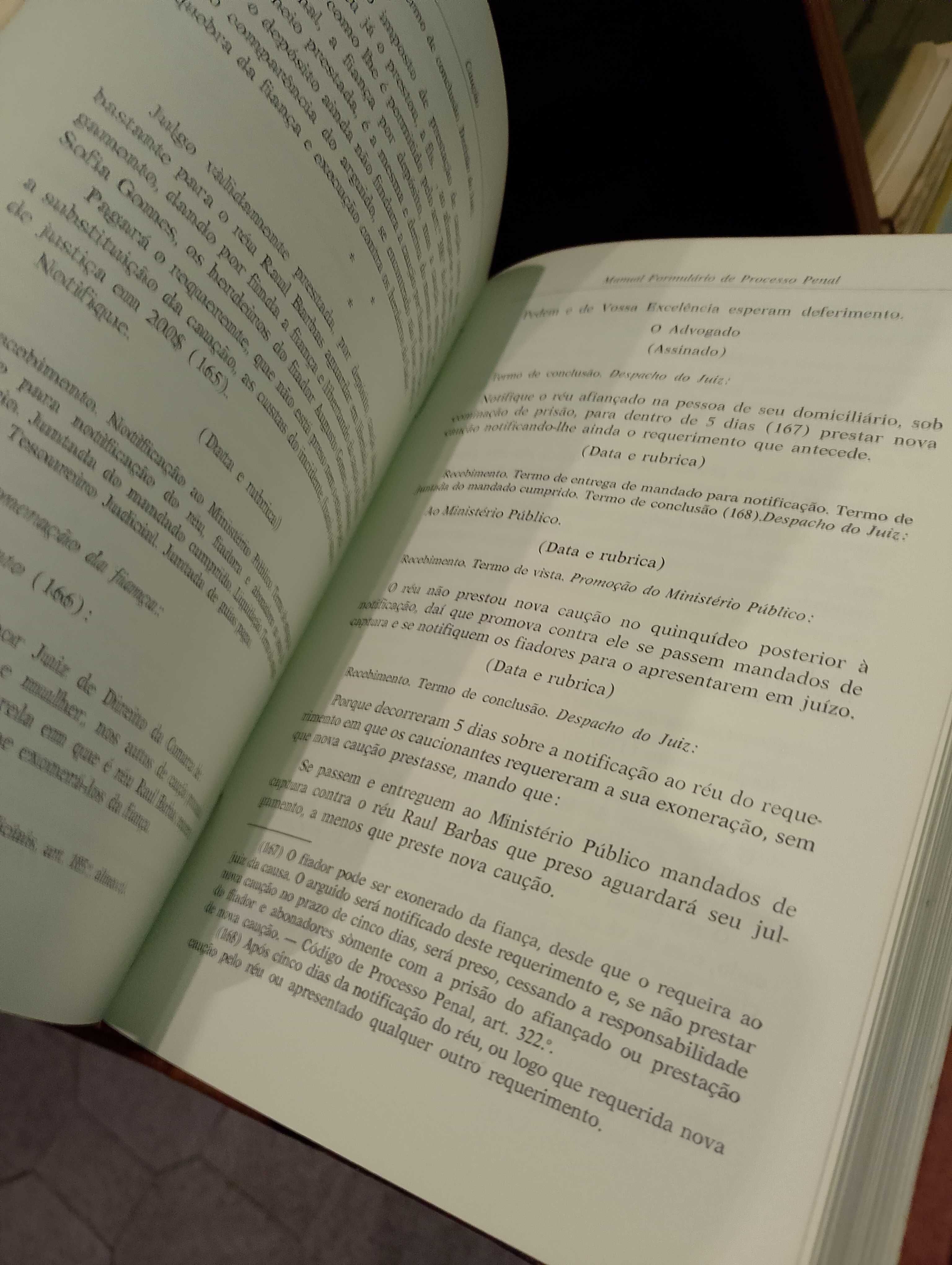 Manual Formulário de Processo Penal 1964 João de Deus Pinheiro Farinha