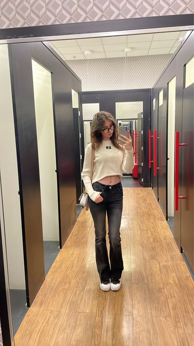 Сірі кльош джинси