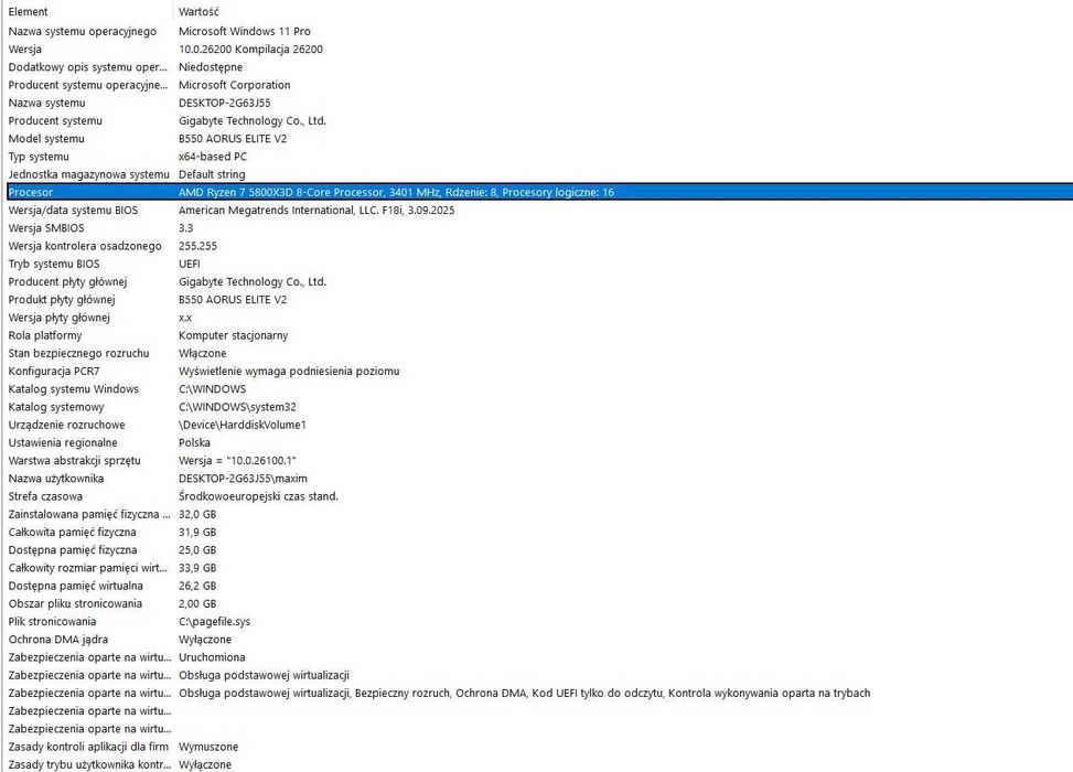 Komputer do Gier : R7 5800x3D, RTX 4070 Super, 32GB RAM, 1TB SSD