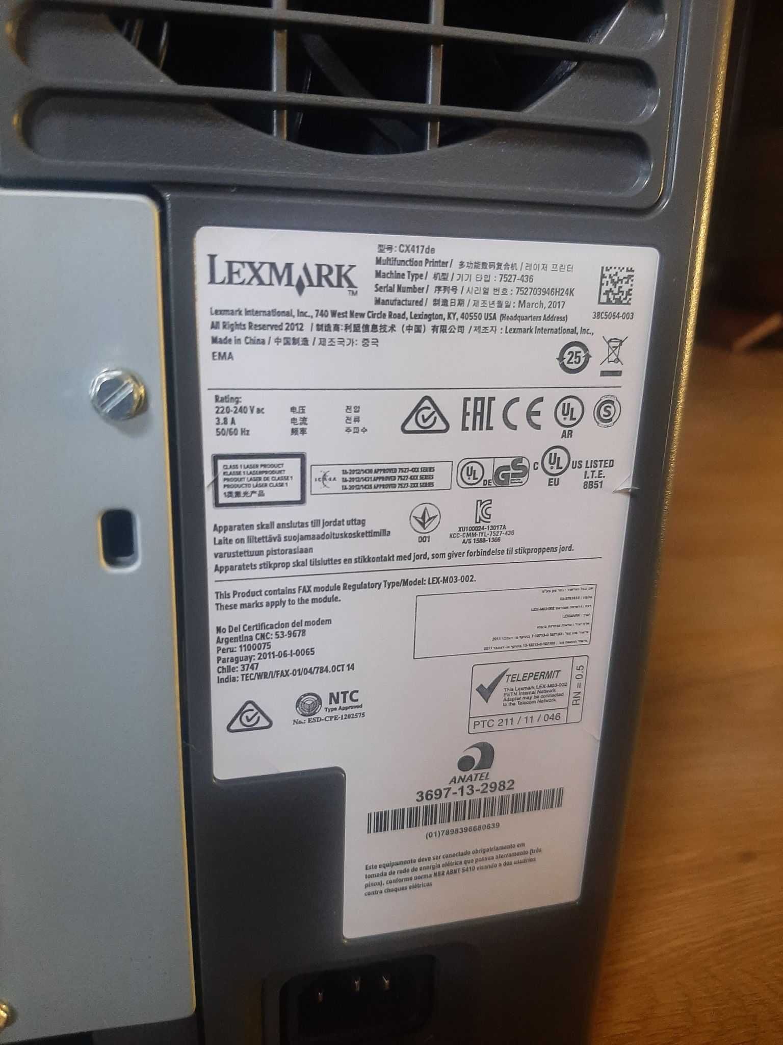 Drukarka, skaner, ksero Lexmark CX417de