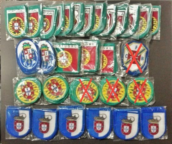 Pack de 6 patch emblemas - NOVOS - traje académico, colete motard