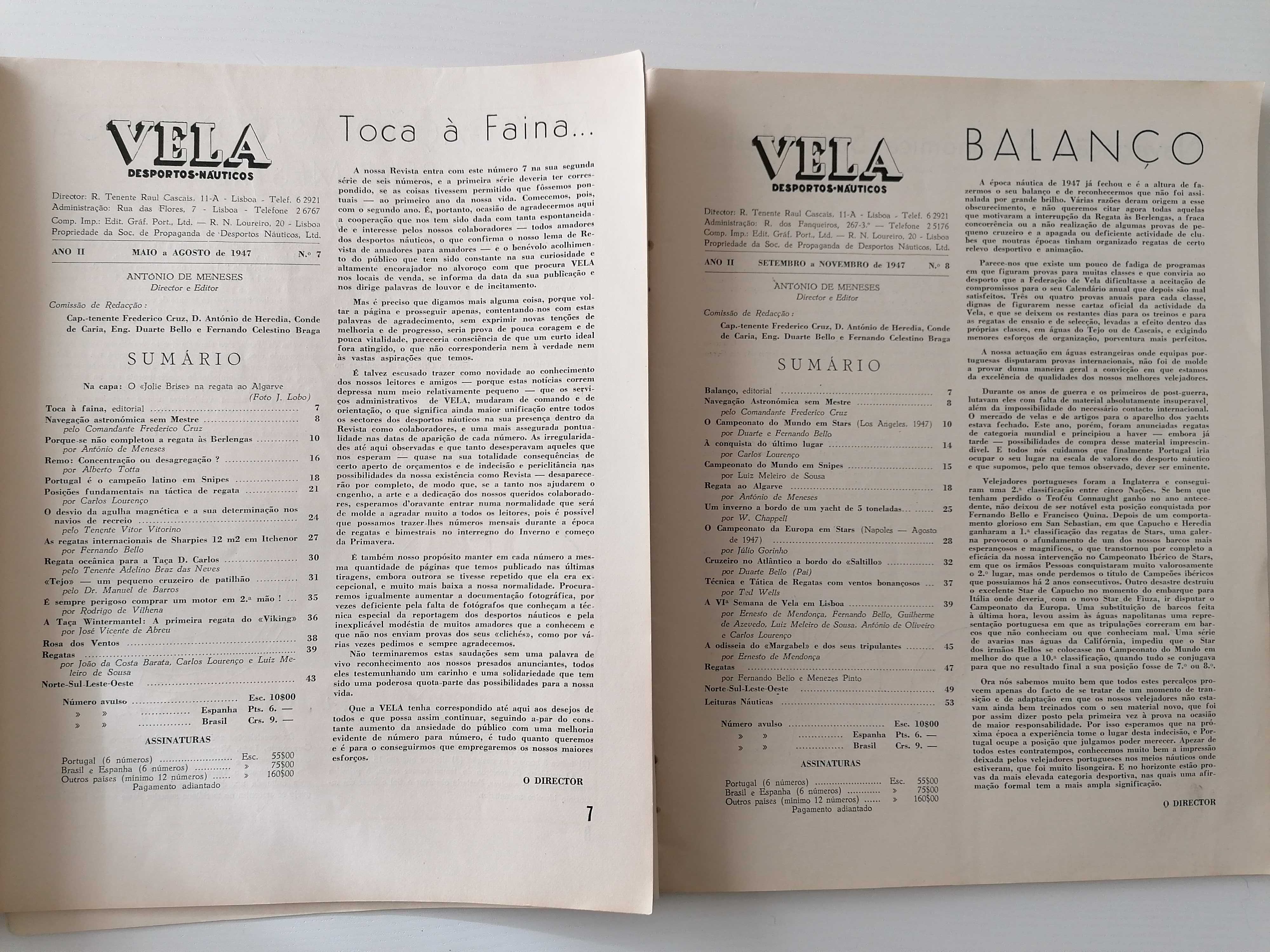 Revista Vela - desportos náuticos, iates - anos 40