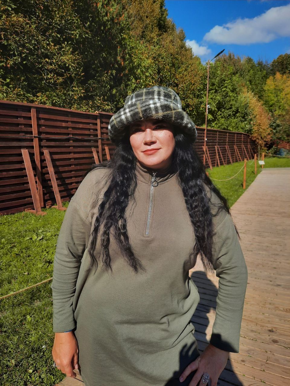 Хутряна панама в клітинку