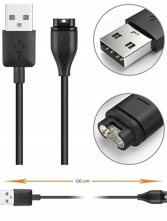 Ładowarka Kabel USB do GARMIN FENIX 5 5X 6 6S 6X 7 7X czarna szybka