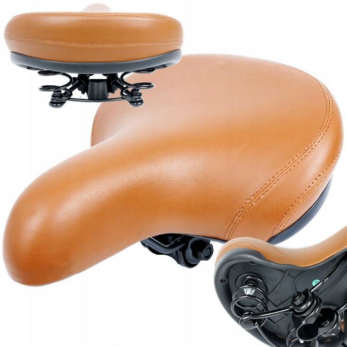 Siodełko rowerowe wygodne komfortowe na sprężynach duże miękkie jarzmo