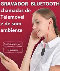 Gravador chamadas telemovel ANDROID IOS iphone bluetooth 5 auriculares