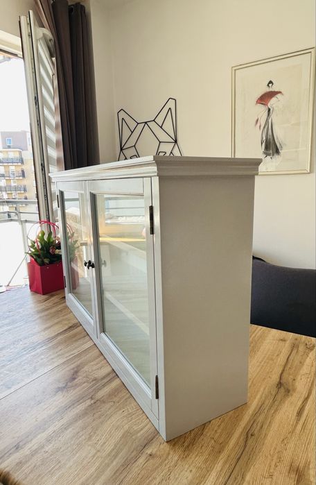 Drewniane skandynawskie półki, witryny - NOWA, w pudełku