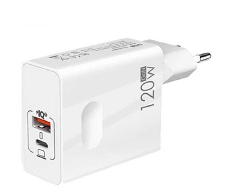 Szybka ładowarka sieciowa 120W 1 Porty USB, 1 Porty USB-C czarna/biała