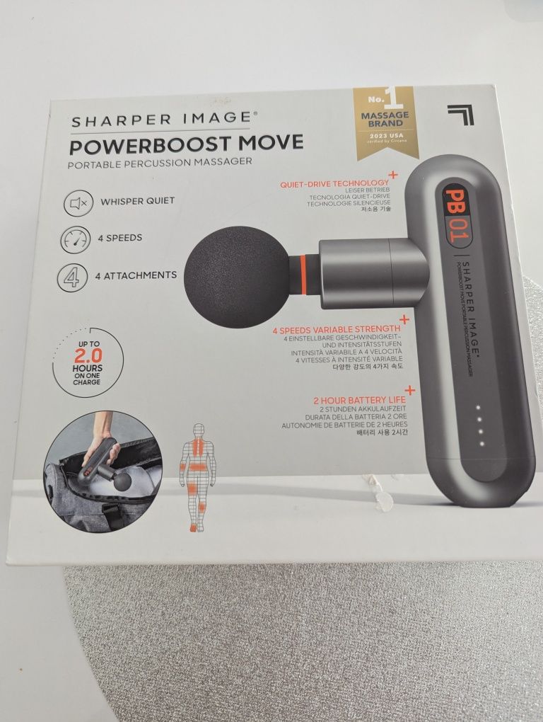Masażer pistoletowy sharper image power boost mode