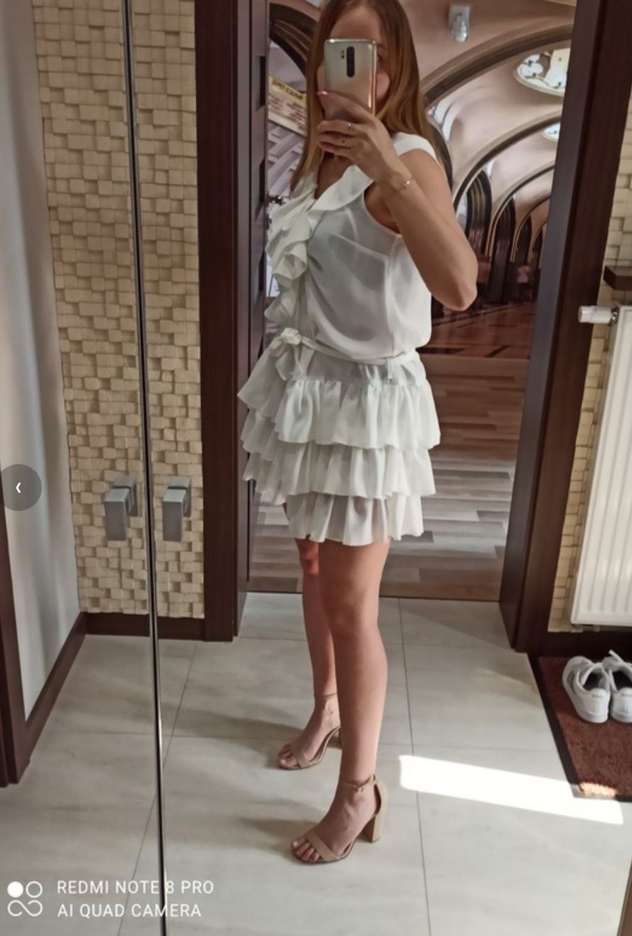 Sukienka la diva biała nowa S/M