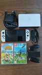 Nintendo Switch OLED Biały + gry Animal Crossing i Zelda: Breath of th
