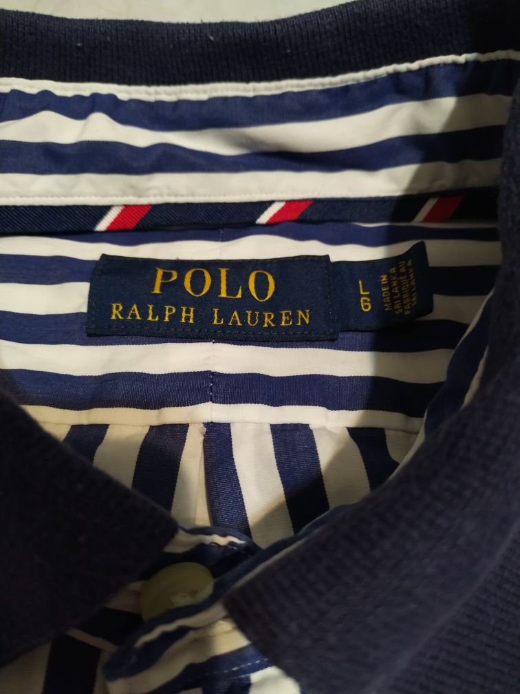 Koszula męska Ralph Lauren, polo, L, paski, długi rękaw