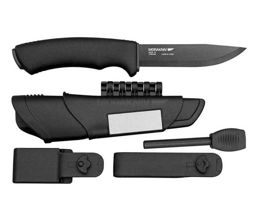 Nóż Bushcraft Morakniv EDC stal etui zestaw survival ostrzałka 11742