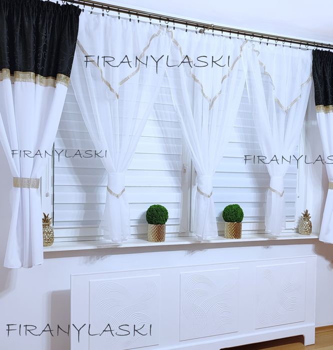 Firana Gotowa Firanki Firany złote cyrkonie