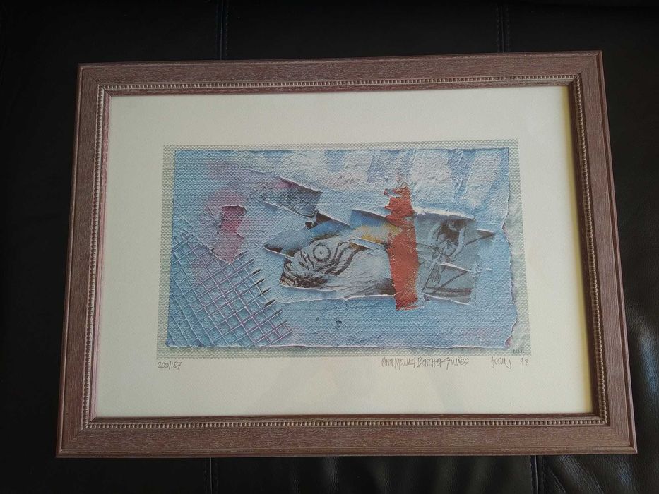 Serigrafia, emoldurada, "Peixe". Série limitada e numerada.