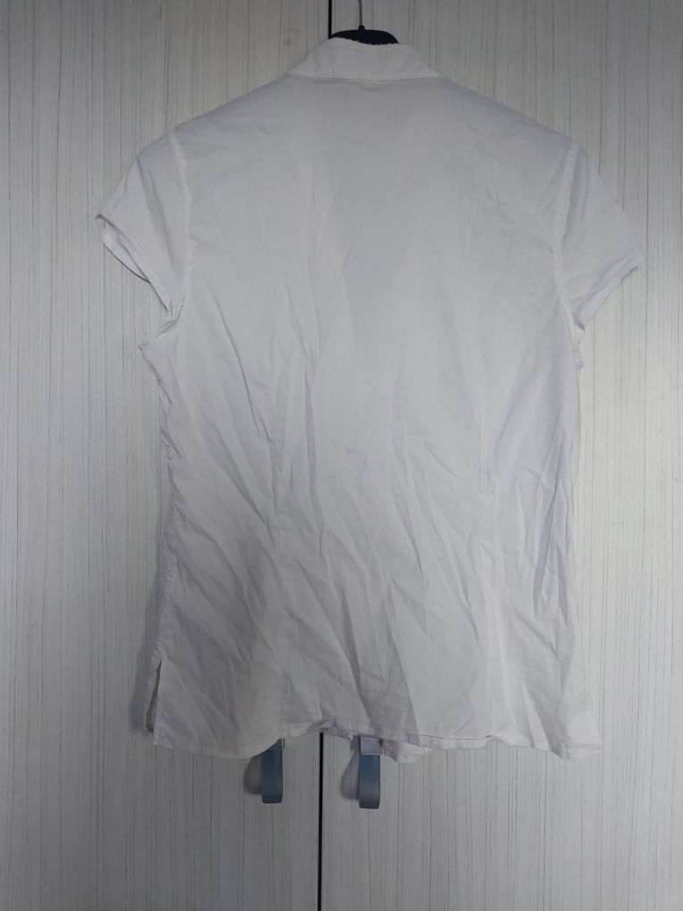 Biała elegancka bluzka na krótki rękaw steilmann