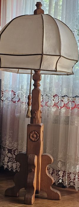 Lampa dębowa ręcznie rzeźbiona, 220V