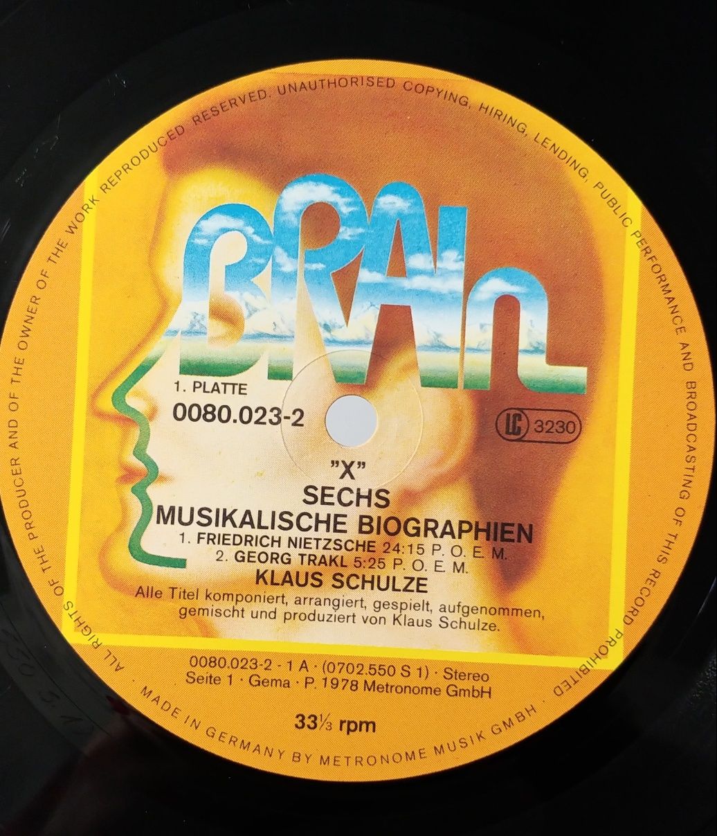 Klaus Schulze – "X . 1 press . EX . 1978r