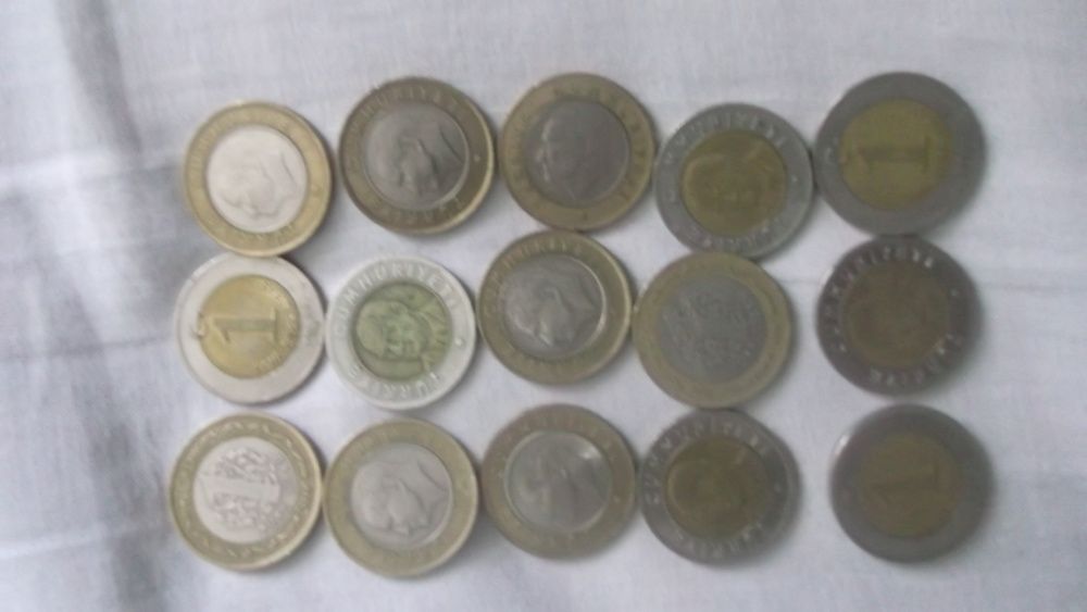 Турецькі монети 50 куруш,1 ліра 1 лира Турции 50 курушей