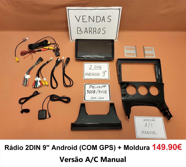 (NOVO) Rádio 2DIN 9" • PEUGEOT 3008 / 5008 • Android GPS [4+32GB]