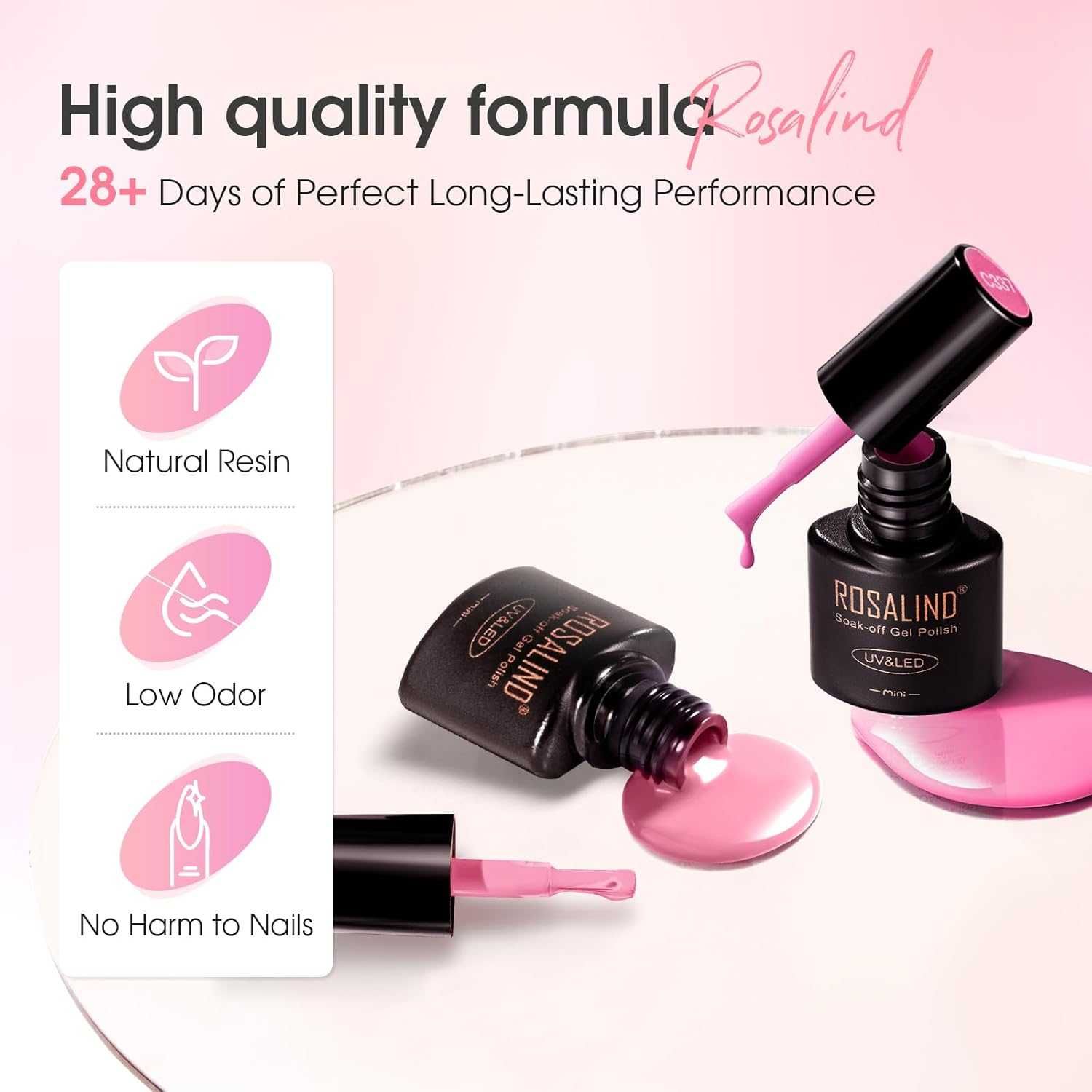 8x Lakier żelowy do paznokci Gel Polish UV LED - ROSALIND 8x5 ml