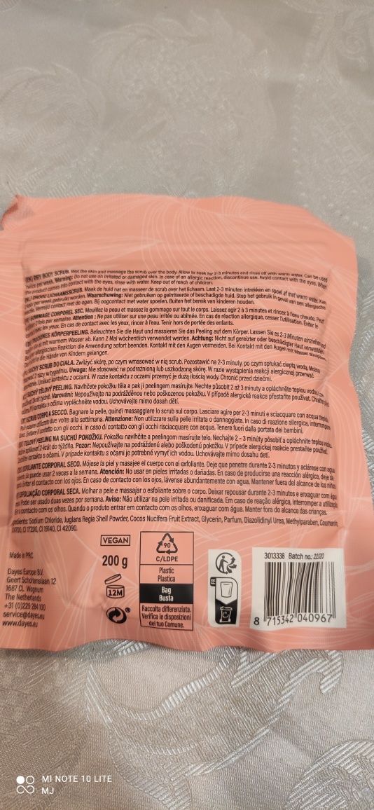 Wegański Suchy peeling do ciała 200 g
