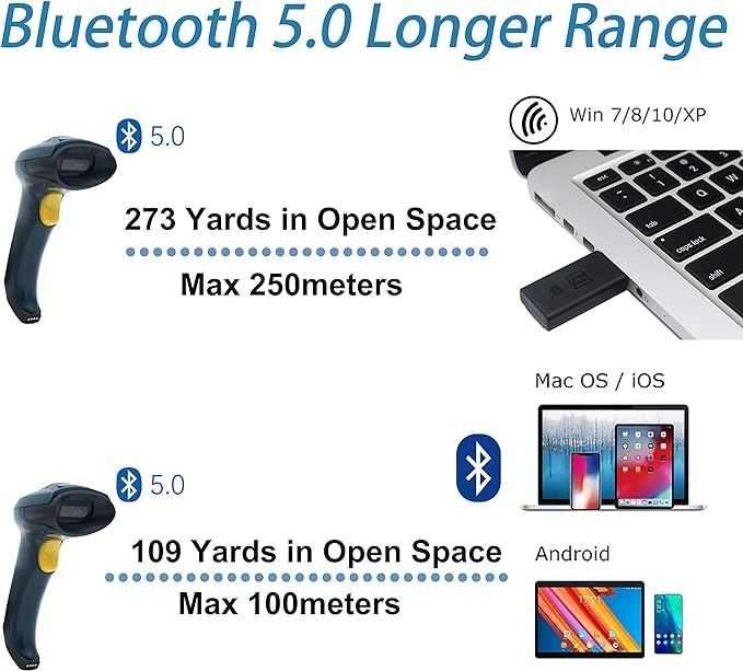 TEEMI TMSL-58 Bezprzewodowy Skaner kodów kreskowych Bluetooth 2.4G