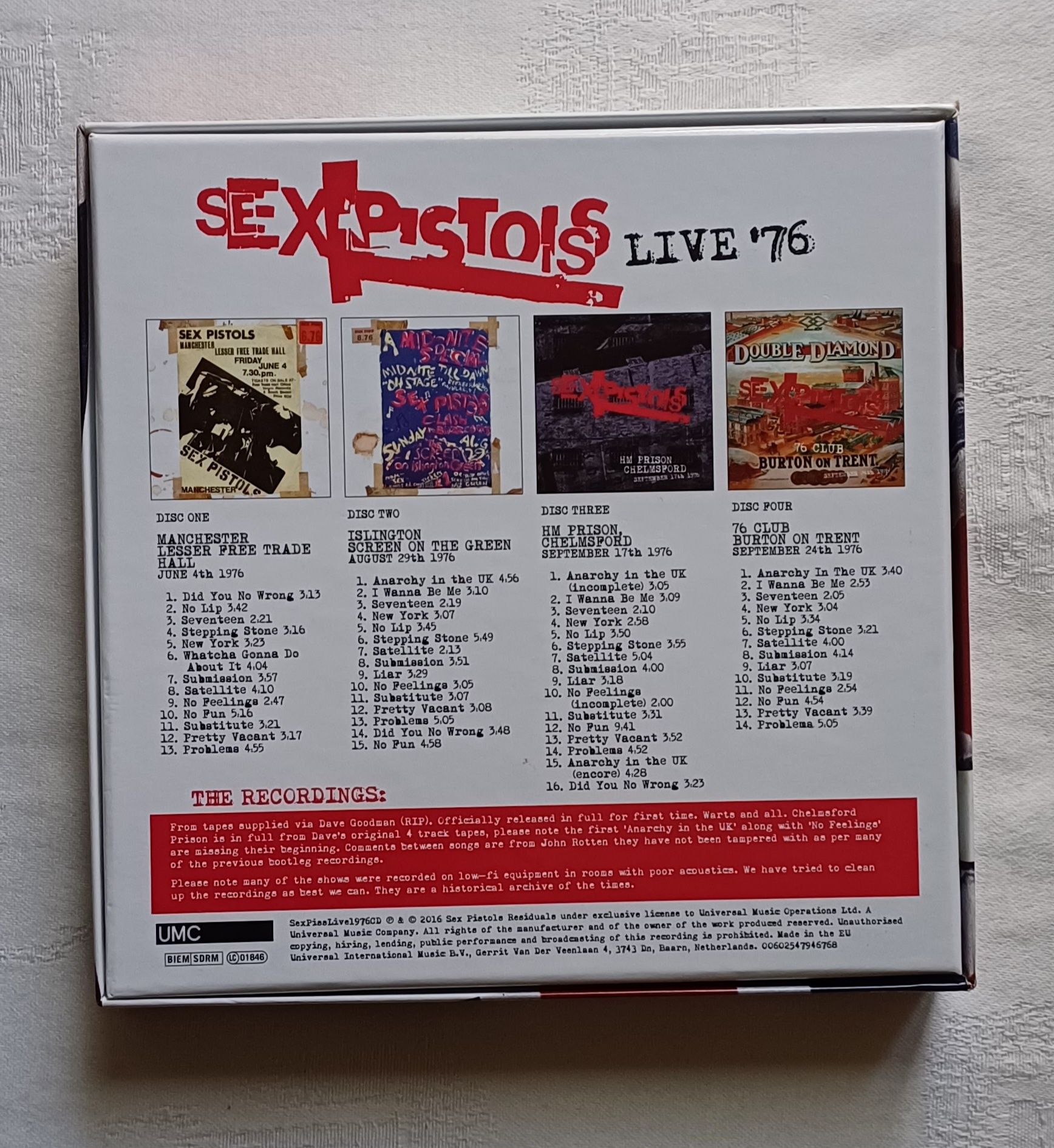 Sex Pistols / Live '76 box set – SuperDeluxeEdition 4CD