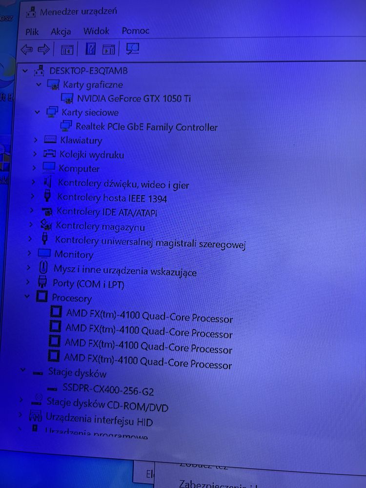Komputer PC Asus Tracer AMD4100 GTX1050Ti 16GB SSD256GB jak nowy