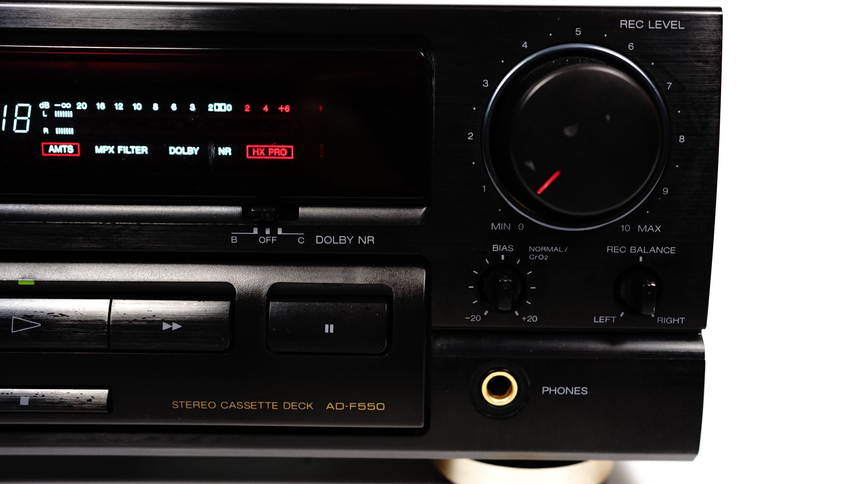 Magnetofon Deck AIWA AD-F550 HX PRO Dolby B-C AMTS ATS MPX Filter BIAS
