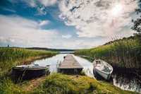domek domki do wynajęcia jezioro Wielewskie łódka Kaszuby